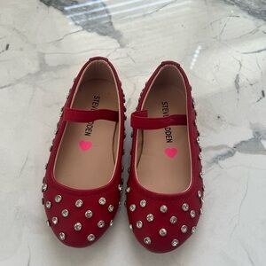 Steve Madden Kids Red Dress Shoes with Silver Studs